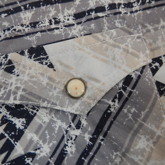 Panhandle Rough Stock Western Pearl Snap Southwestern Western Aztec Shirt Large - Picture 5 of 11